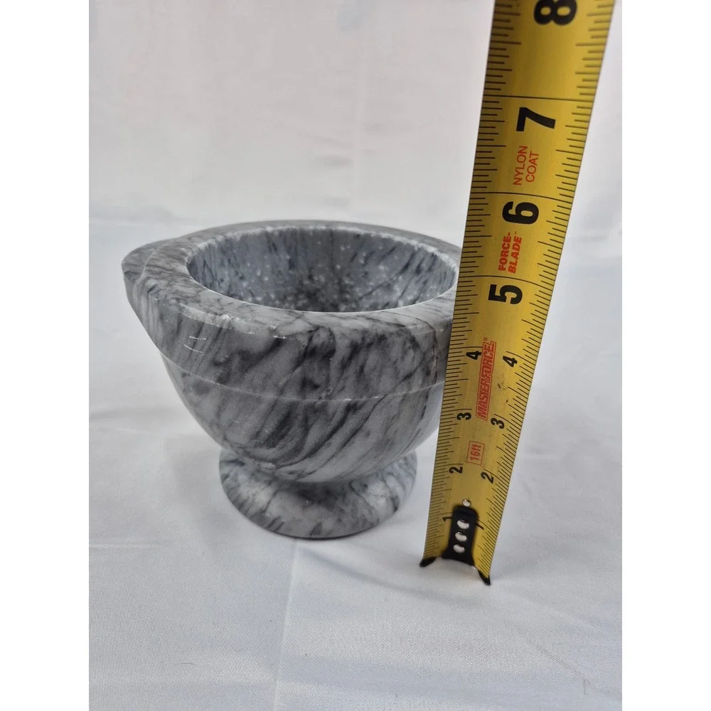 Marble Mortar Pestle Set Stone Spice Herb Grinder Guacamole Garlic Bowl